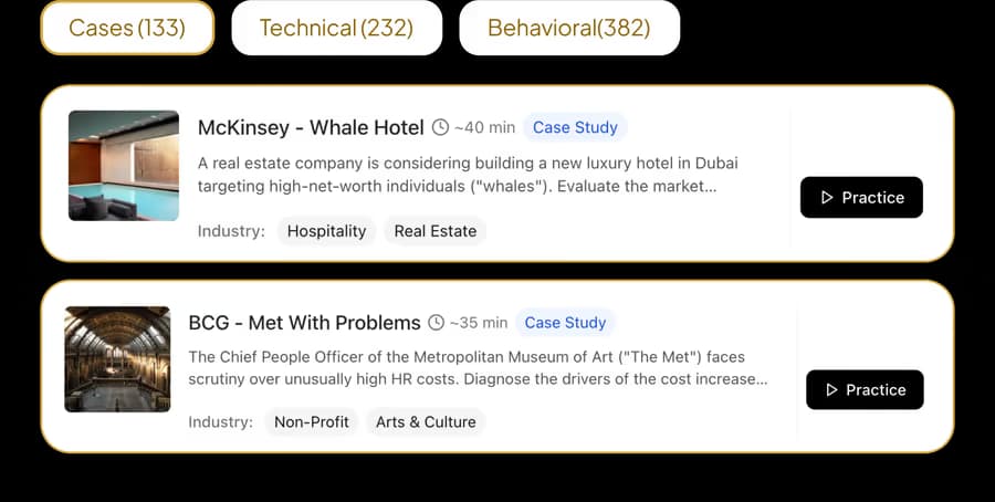 Case list UI
