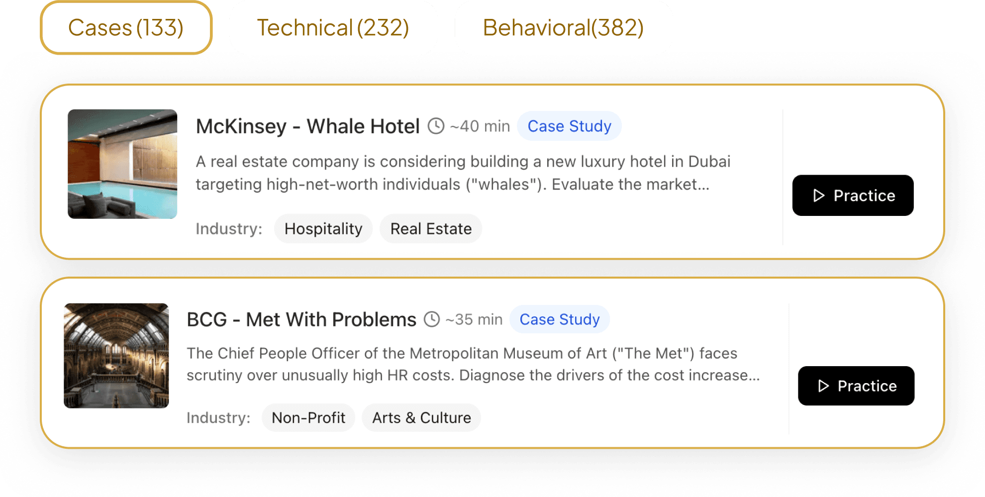 Case list UI