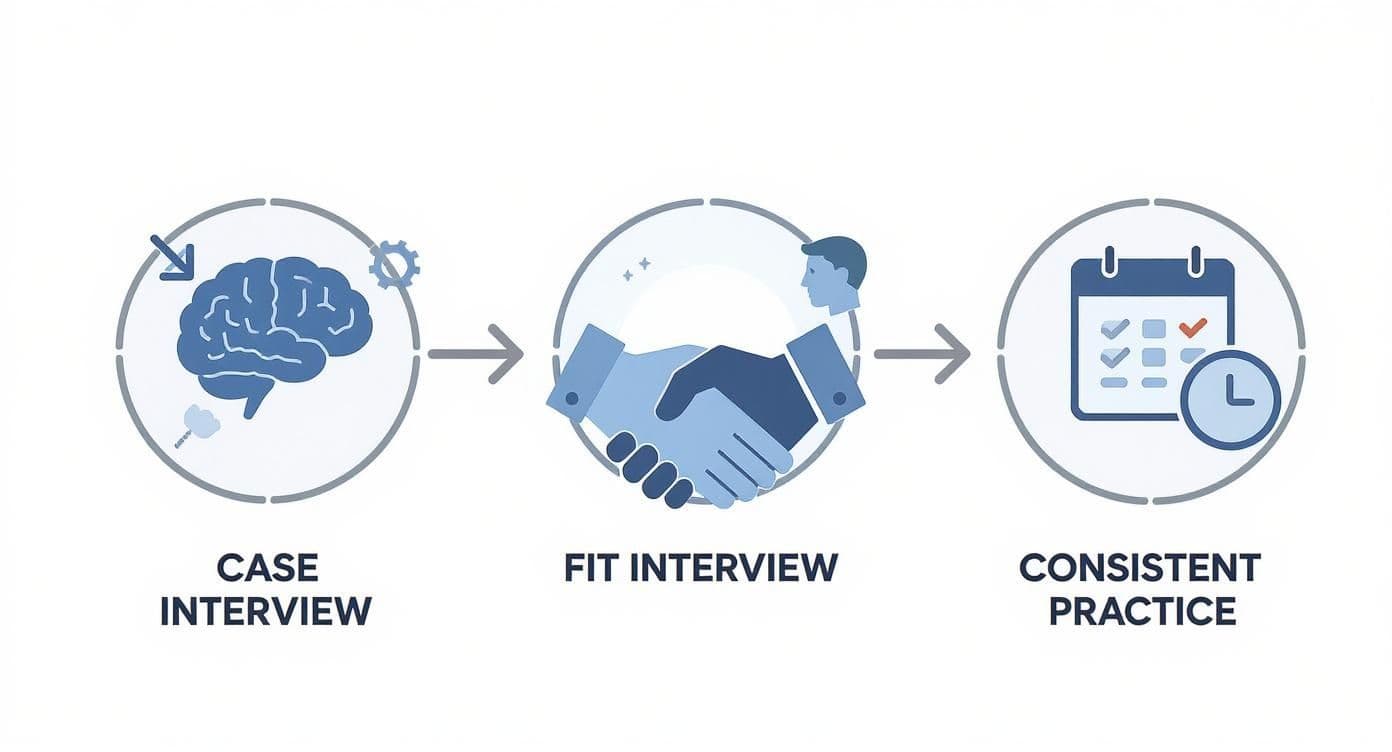 Infographic about how to prepare for consulting interview