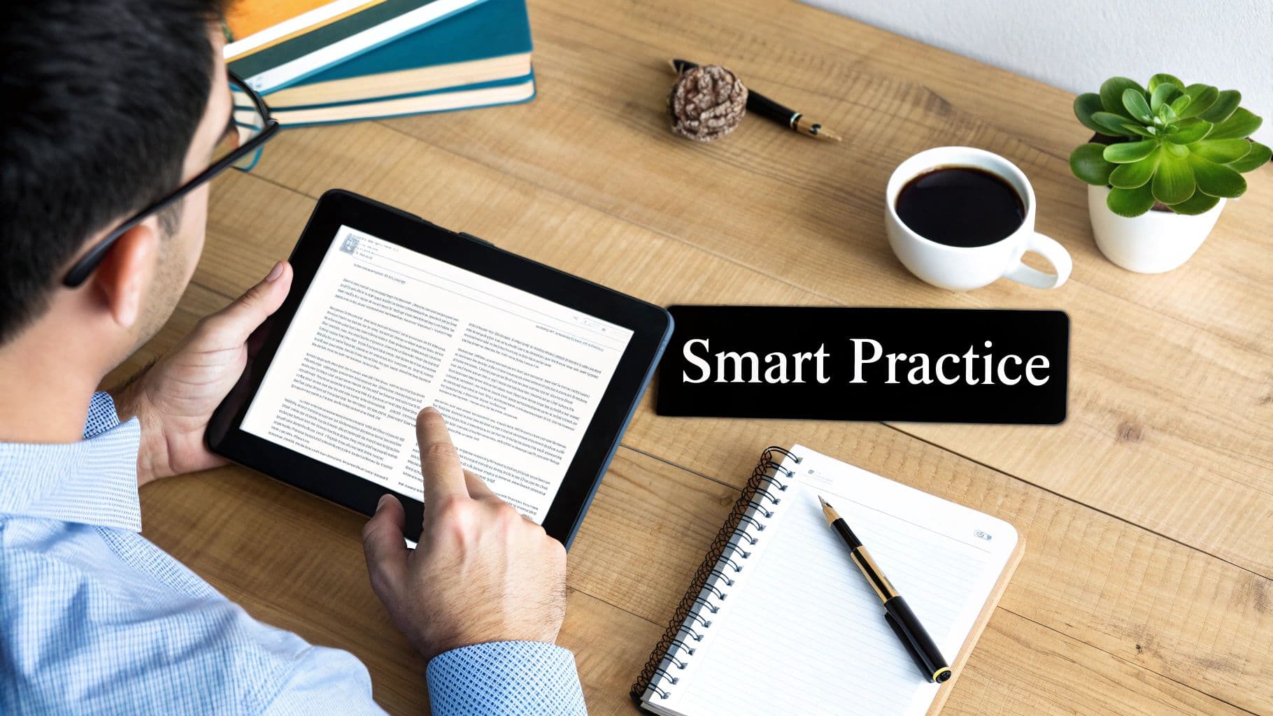 A person at a desk analyzing charts and graphs on a computer screen, focused on numerical reasoning test practice.